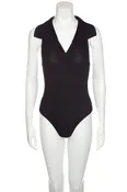 Alaia Black V Neck Sleeveless Bodysuit SZ 40