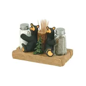 Bearfoots Salt & Pepper Set with Toothpick Holder