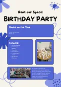 Birthday Party Deposit — Books on the Vine