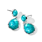 2-Stone Dangle Post Earrings