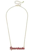 Arkansas Razorbacks Pave Autograph Enamel Necklace in Red
