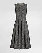 Ärmelloses Kleid mit Fischgrätdruck