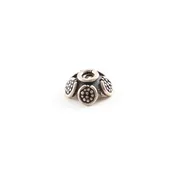 10mmx4mm Sterling Silver Rounded Dotted Petals Flower Bali Style Bead Cap