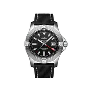 Breitling Avenger 43MM in Stainless Steel with Black Dial on a Black Strap with a Folding Clasp