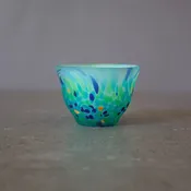 Frosted Glass Sake Cup #7013 Green