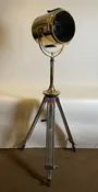 Brass Ship's Searchlight Fitted to a Polished Steel Tripod