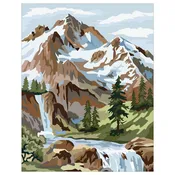 2.5'' x 3.5'' Paint By Number Snowy Mountain Scene Magnet