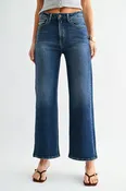 Mid Rise Dark Wash Wide Leg Jean