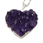 1.5″ Druzy Amethyst Heart Necklace