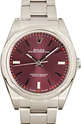 Pre-Owned Rolex Oyster Perpetual 39 Red Grape Dial Ref 114300