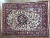 Antique Persian Isfahan Hand-Knotted Wool Rug