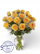 Bountiful Yellow Rose Vase