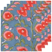 Danica Heirloom Set of 4 Block Print Napkins