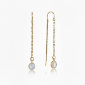 Gemstone Threader Earrings - Moonstone