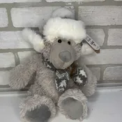 Grey Winter Teddy Bear Plush