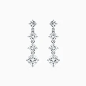Arpeggia one line small earrings in white gold
