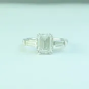 1.79ct Lab Grown Emerald Cut Three Stone Diamond Ring