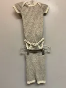7AM Size NB Gray Ribbed Cotton & Nylon Infant Boys Sets