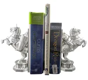 3D Printed Knight Bookends: Silver Medieval Decor — Olgas Treasures