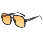 Ella Oversized Aviator Sunglasses | Black/Amber
