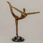 Abstract Bronze Tabletop Ballerina