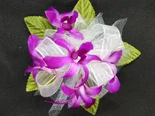 Purple Orchids Circular Wristlet Corsage