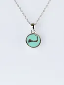 Cape Cod Mini Aqua Enamel Pendant w/ Chain — Lexaco