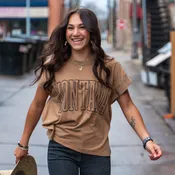 Montana Ladies Relaxed Tee - Washed Coyote Brown