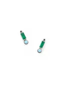 Baguette Emerald and Turquoise Mini Studs