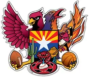 Arizona Sports Fan Crest, Large Decal, die cut vinyl, 12" to 24" wide
