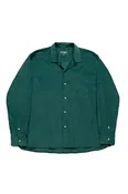 16-Wale Japanese Corduroy L/S Camp Shirt With 1 Pocket - Evergreen
