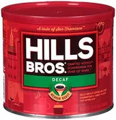 Hills Bros. Decaf Original Blend Ground Coffee, Medium Roast, 23 Oz. Can – Caffeine Free
