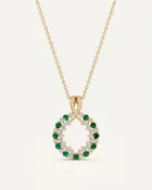 Aanika V. Emerald & Diamond Circle Of Life Necklace