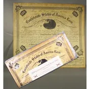 $100 CONFEDERATE WAR BOND 1863 ON PARCHMENT PAPER AUTHENTIC REPRODUCTIONS OF ORIGINAL NOTES