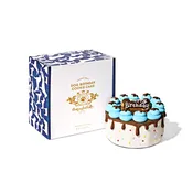 Blue Dog Birthday Cookie Cake, Decorated Gourmet Biscuit Dog Treat Cake