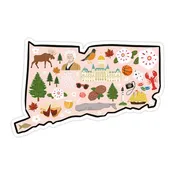 Bloomwolf Studio - Connecticut Vinyl Sticker - State Sticker, Travel Gift, Souvenir