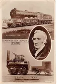1930 Railway Centenary Railroad Locomotives Stephenson Real Photo PC AA90940