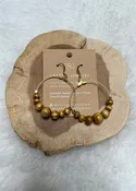 Cecelia Brass Wood Hoops