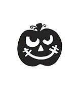 Relieved Halloween Pumpkin Silhouette Art