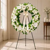 Eternal Life Standing Wreath - White