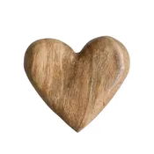 4-1/4” x 4” W Hand-Carved Mango Wood Heart