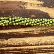 1-03-05A09 - Czech Fire Polish Beads, Saturated Metallic Lime Punch, 3mm | Strand