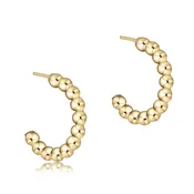 Beaded Classic 1" Post Hoop - 3mm Gold Earrings