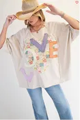 Forever Love Patch Light Khaki Top