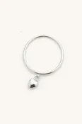 Amore Silver Heart Charm Ring