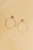 Circle Stone Earrings - Medium