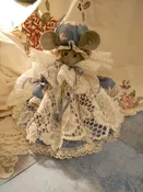 Country Mouse Doorstop - soft blue,mauve and cream — Butterfly Mornings and Wildflower Afternoons