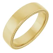 14K Gold 6mm Unisex Wheat Inlay Wedding Band — Modern Metalsmith