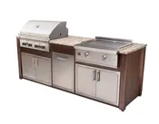 8' Island with Grill on Left Side/Griddle on Right Side