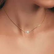 18K STAINLESS STEEL TARNISH FREE CROSS NECKLACE